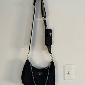 Prada Black Nylon Shoulder Bag
